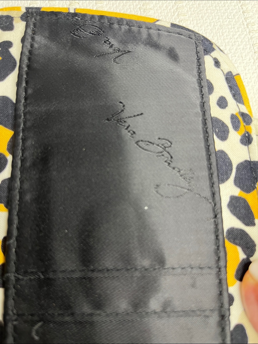 Vera Bradley Go Wild Kiss 'n Snap Wallet - Yellow, Black & White Leopard retired - Picture 11 of 14